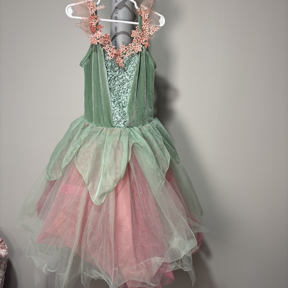 Weissman Flower Fairy Ballet Costume Pink Mint Green Child Sz Medium Tutu 13511